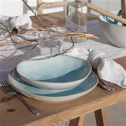 Eivissa Coastal Beach Blue Stoneware Pasta Bowl - Set of 4|