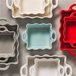 Cook &amp; Host Modern Blue Stoneware Square Baking Dish|