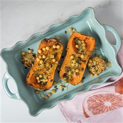 Cook &amp; Host Modern Blue Stoneware Rectangular Baking Dish|