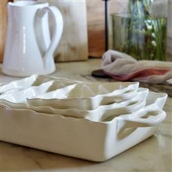 Cook &amp; Host Modern White Stoneware Square Baking Dish|