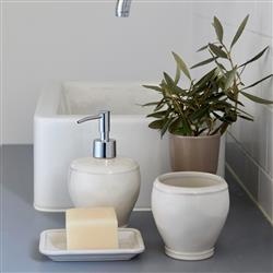 Fontana Modern Classic White Glazed Stoneware Soap Dish|