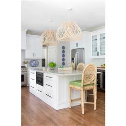 Louise Coastal Beach Natural Handwoven Rattan Counter Stool|