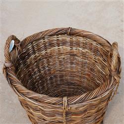 Camilla Coastal Beach Natural Handwoven Rattan Floor Log Basket|