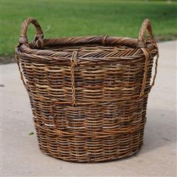 Camilla Coastal Beach Natural Handwoven Rattan Floor Log Basket|