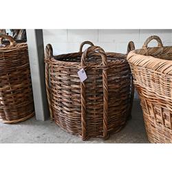 Camilla Coastal Beach Natural Handwoven Rattan Fireplace Floor Basket|