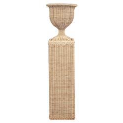 Riona Coastal Beach Natural Woven Rattan Square Base Urn Pot Planter|