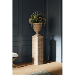 Riona Coastal Beach Natural Woven Rattan Square Base Urn Pot Planter|