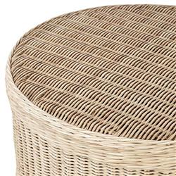 Terese Coastal Beach Natural Handwoven Rattan Round Side Table|