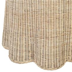 Terese Coastal Beach Natural Handwoven Rattan Round Side Table|