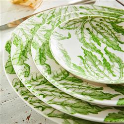 Freya French Country White Porcelain Green Floral Salad Plate|