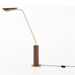 Ashton Rustic Lodge Brass Iron Brown Leather Shade Task Reading Floor Lamp|