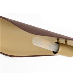 Ashton Rustic Lodge Brass Iron Brown Leather Shade Task Reading Floor Lamp|