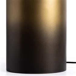 Maddux Industrial Loft Antique Brass Iron Grey Drum Shade Table Lamp|