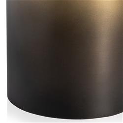 Maddux Industrial Loft Antique Brass Iron Grey Drum Shade Table Lamp|