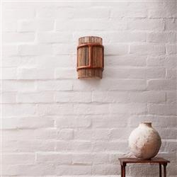 Nolan Coastal Beachwood Frame Natural Jute Wall Sconce|