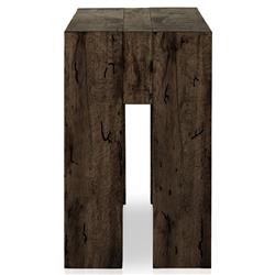 Oliver Rustic Lodge Dark Brown Oak Wood Rectangular Console Table|
