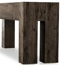 Oliver Rustic Lodge Dark Brown Oak Wood Rectangular Console Table|