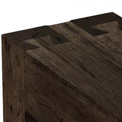 Oliver Rustic Lodge Dark Brown Oak Wood Rectangular Console Table|