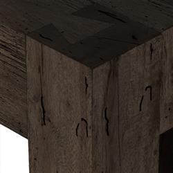 Oliver Rustic Lodge Dark Brown Oak Wood Rectangular Console Table|