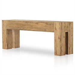Oliver Rustic Lodge Brown Oak Wood Rectangular Console Table|
