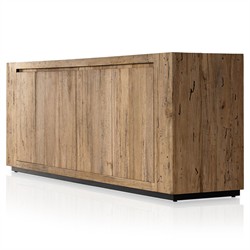 Oliver Rustic Lodge Brown Wood 4 Door Sideboard|