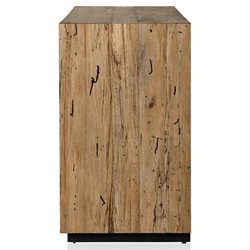 Oliver Rustic Lodge Brown Wood 4 Door Sideboard|