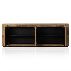 Oliver Rustic Lodge Brown Wood 4 Door Sideboard|