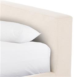 Linus Rustic Lodge Beige Linen Upholstered Slipcovered Bed - King|