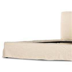 Linus Rustic Lodge Beige Linen Upholstered Slipcovered Bed - King|