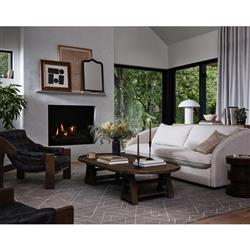 Hadley Rustic Black Upholstered Leather Brown Wood Tufted Occasional Arm Chair|