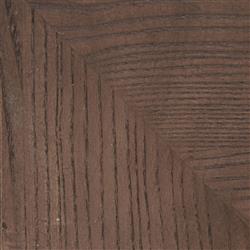 Hadley Black Upholstered Leather Brown Wood Rectangular Tufted Cocktail Ottoman|