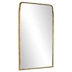 Loren French Country Antique Gold Metal Arched Floor Mirror - 72"|