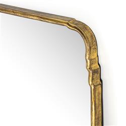 Loren French Country Antique Gold Metal Arched Floor Mirror - 72"|