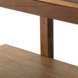 Rissa Modern Classic Dark Brown Acacia Wood Wide Bookcase|