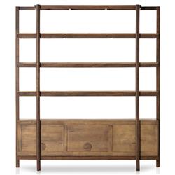 Rissa Modern Classic Dark Brown Acacia Wood Wide Bookcase|