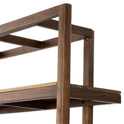 Rissa Modern Classic Dark Brown Acacia Wood Wide Bookcase|