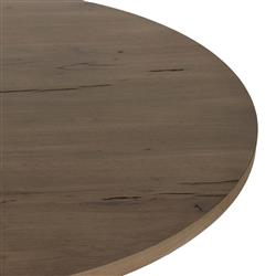 Teddie Rustic Lodge Grey Oak Wood Round Coffee Table|