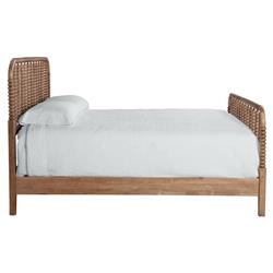 Lynda Coastal Beach Brown Wood Frame Spindle Bed - Twin|