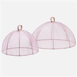 Rachel Coastal Lavender Sinamay Round Food Cover - Set of 2|