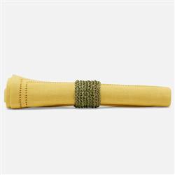 Emmy Coastal Beach Green Crochet Napkin Ring - Set of 4|