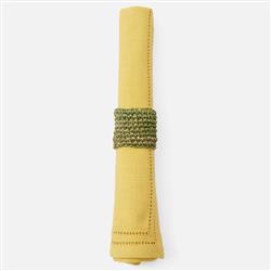 Emmy Coastal Beach Green Crochet Napkin Ring - Set of 4|