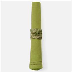 Emmy Coastal Beach Green Crochet Napkin Ring - Set of 4|