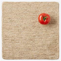 Emmy Coastal Beach Natural Crochet Square Placemat - Set of 4|