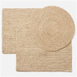 Emmy Coastal Beach Natural Crochet Square Placemat - Set of 4|