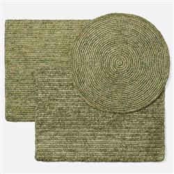 Emmy Coastal Beach Green Crochet Round Placemat - Set of 4|