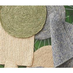 Emmy Coastal Beach Green Crochet Round Placemat - Set of 4|