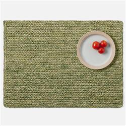 Emmy Coastal Beach Green Crochet Rectangular Placemat - Set of 4|