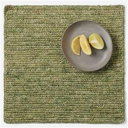 Emmy Coastal Beach Green Crochet Square Placemat - Set of 4|