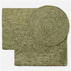 Emmy Coastal Beach Green Crochet Square Placemat - Set of 4|