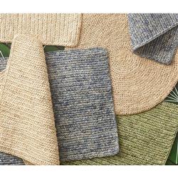 Emmy Coastal Beach Green Crochet Square Placemat - Set of 4|